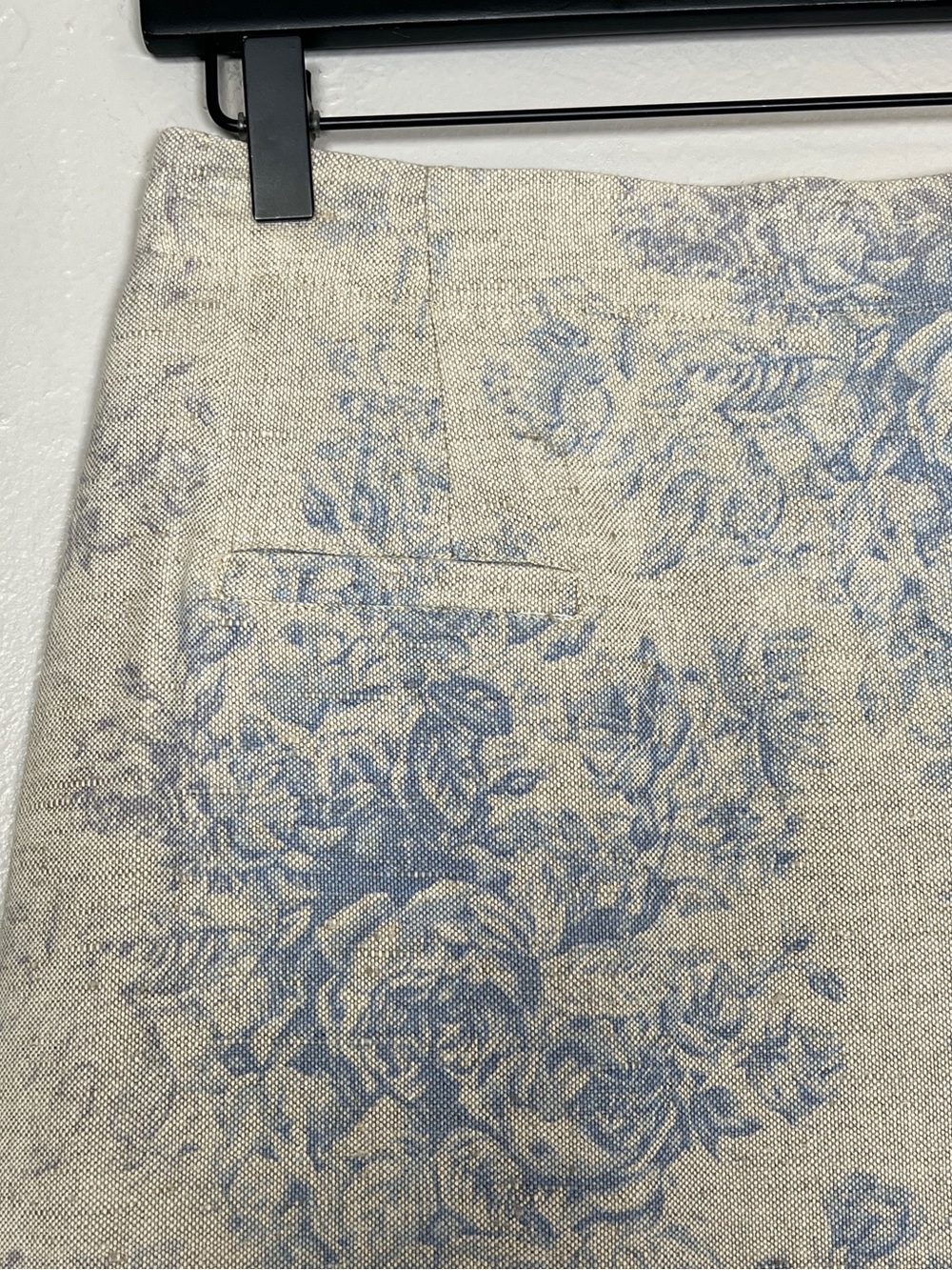 COLDWATER CREEK Women’s Size 6 Beige/ Blue Floral Print Vintage Linen Maxi Skirt - Picture 5 of 12